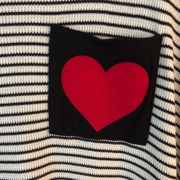 Now N Forever Black White Stripe Heart Tunic Dress - Picture 4 of 8